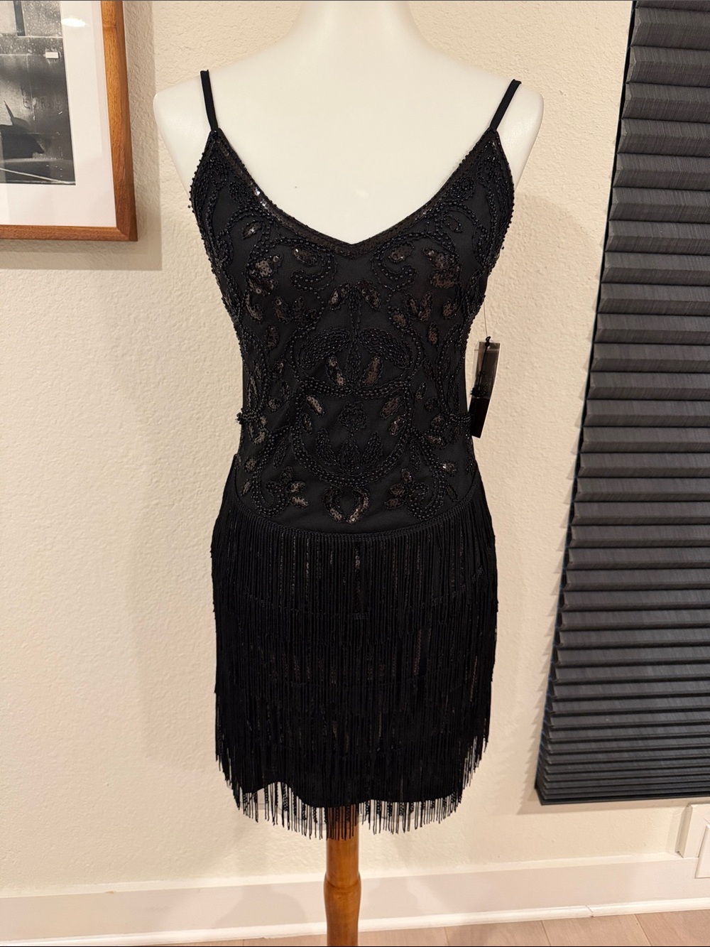 Verte Beaded Fringe Mini Dress